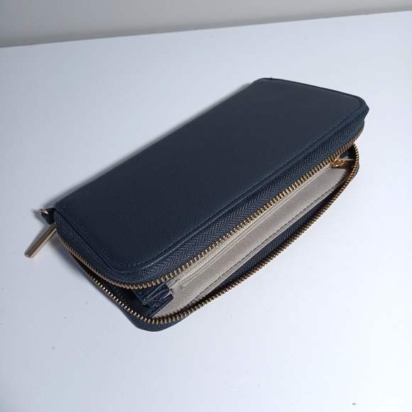 Thirty one Wallet All About the Benjamins Midnight Navy Pebble New - Picture 13 of 14